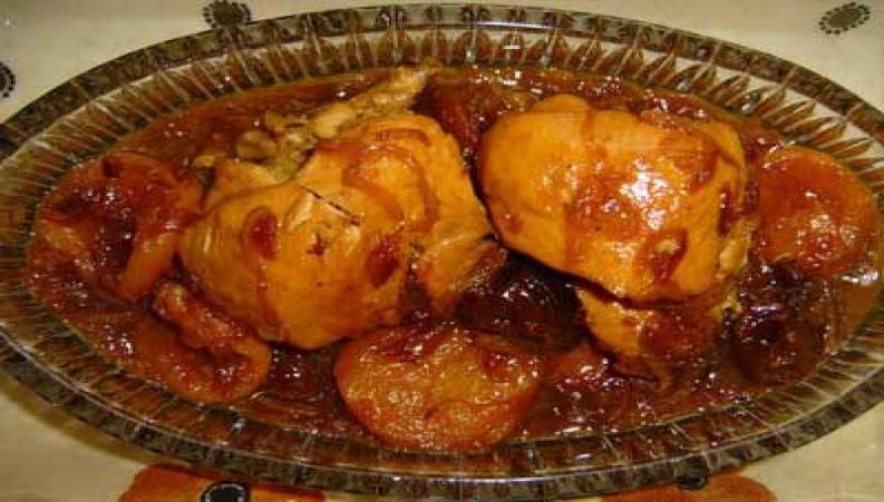 طرز تهیه ی خوراک مرغ و آلو