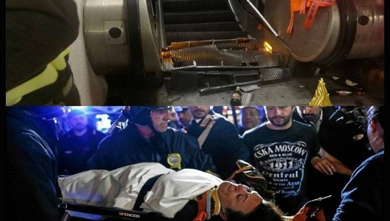 3هوادار مصدوم در پی حادثه ی سقوط پله برقی