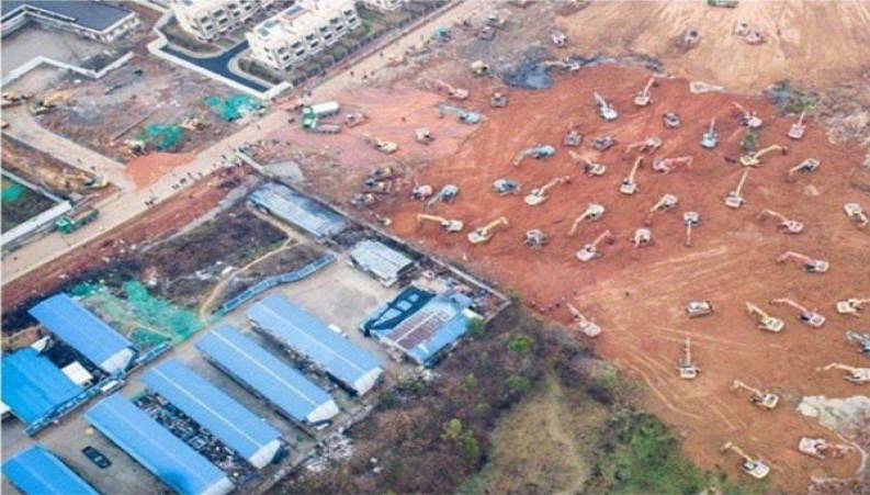 آماده شدن بیمارستان هزار تختخوابی شهر ووهان چین تا ۲ روز دیگر