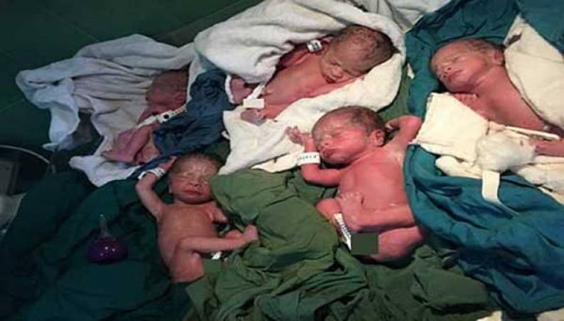 در اتفاقی نادر بانوی ۲۲ساله شیرازی در نخستین زایمان 5 پسر بدنیا آورد