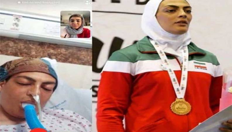 شهربانو منصوریان در بیمارستان بعد از عمل جراحی