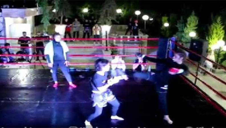 مبارزه شبانه دختران بدون حجاب در باغی در اطراف شهریار