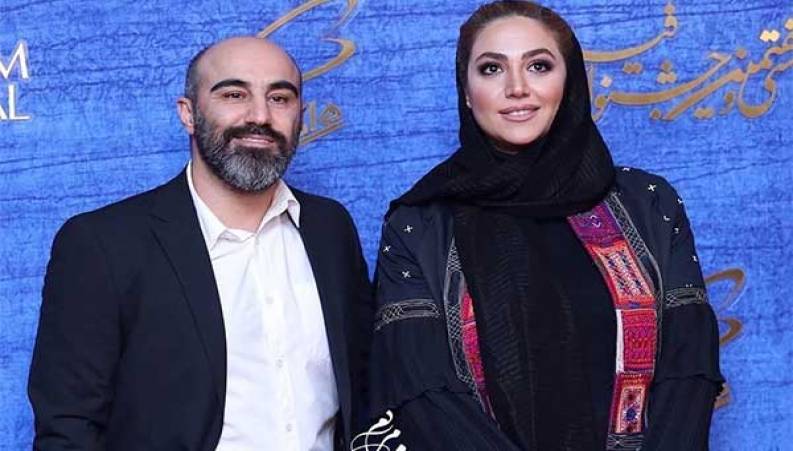 ماشین سواری محسن تنابنده به همراه همسر و پسرش برای یک مهمانی