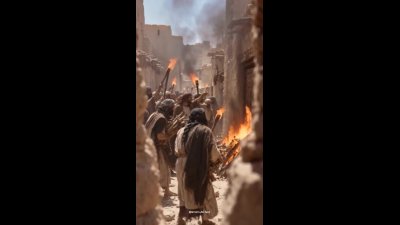 بازسازی تکان‌دهنده هوش مصنوعی از شهادت حضرت زهرا (س) + فیلم