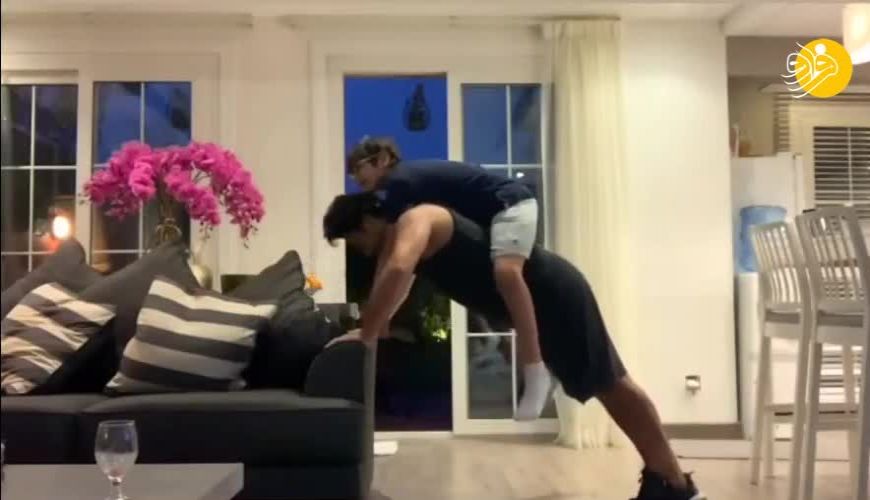  تمرین جالب فرهاد مجیدی و پسرش در خانه 