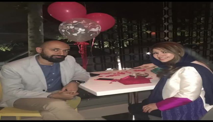 جشن سالگرد آشنایی نیلوفر استخری با همسرش