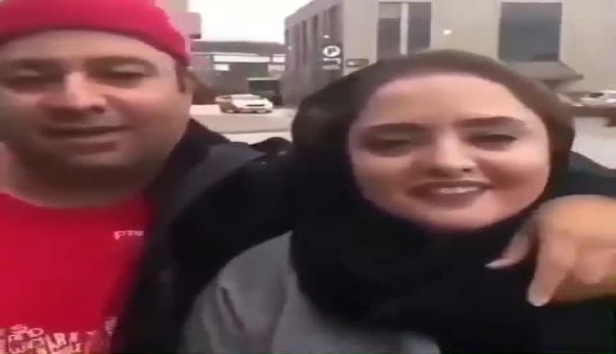 دعای جالب علی اوجی و نرگس محمدی در خیابان