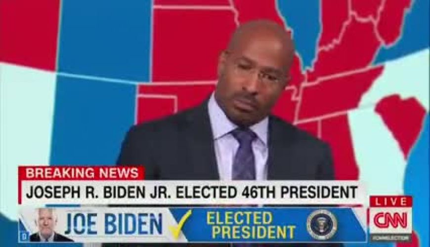 گریه مجری سی‌ان‌ان بعد از پیروزی جو بایدن