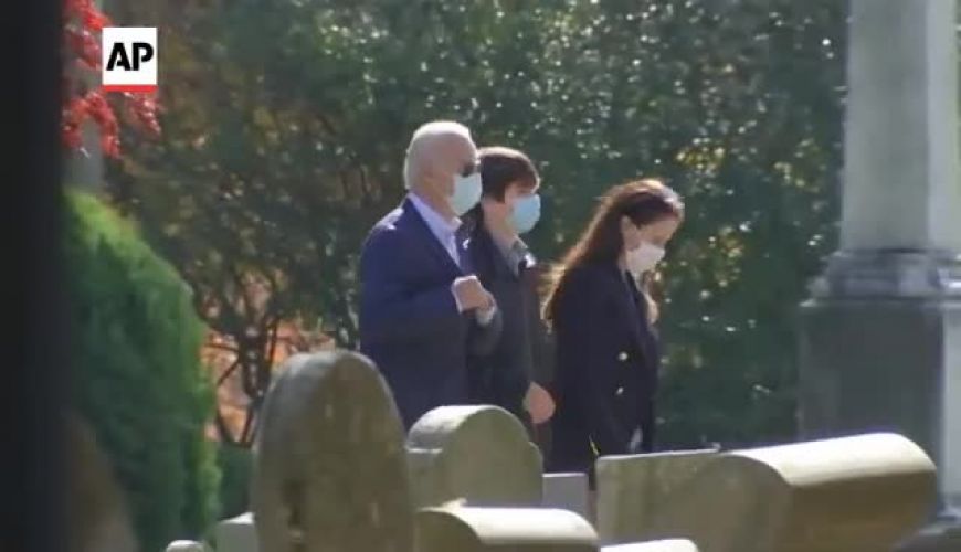حضور جو بایدن بر سر قبر همسر، پسر و دخترش 