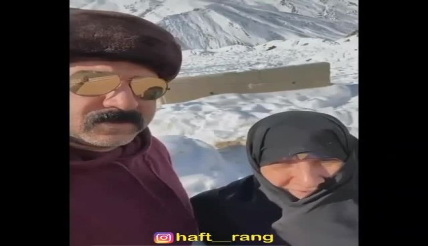 شوخی علی انصاریان با مادرش در روز برفی تهران