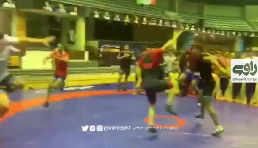 رقص ملی پوشان کشتی در تولد حسن یزدانی قهرمان ملی