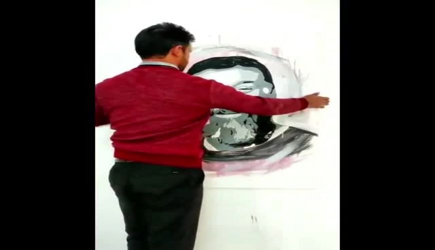 طراحی زیبا تصویر علی انصاریان توسط استاد مشهدی