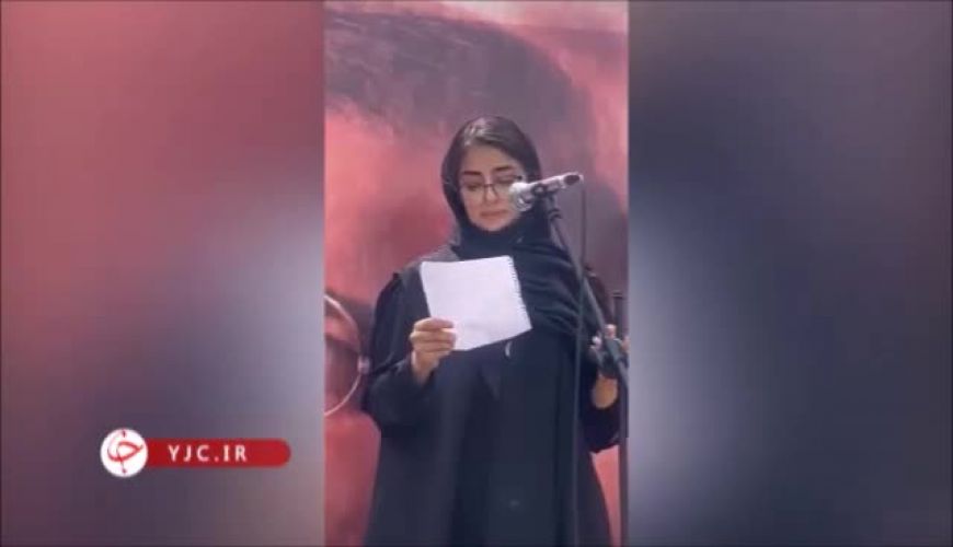 دختر علی سلیمانی، در مراسم تدفین پدرش