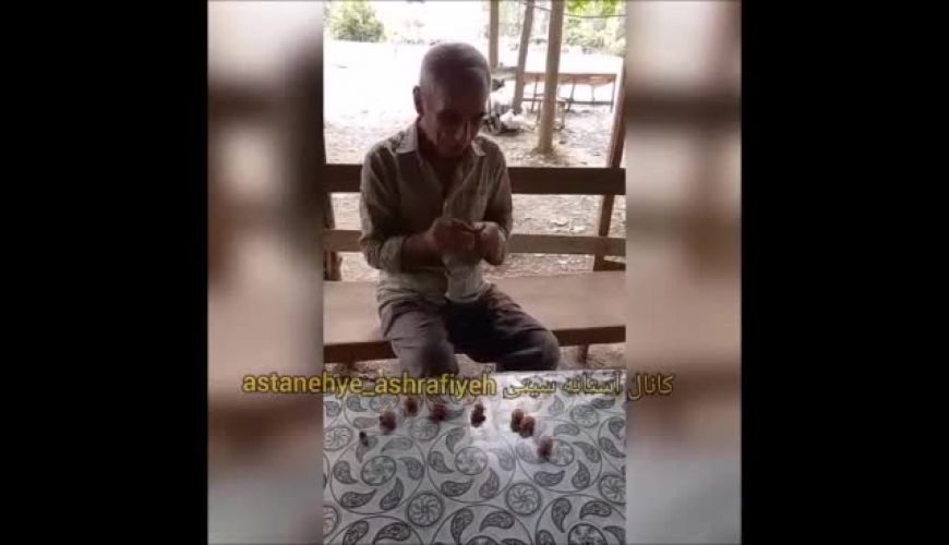 مرد 65 ساله شمالی که با دندان گردو میشکند