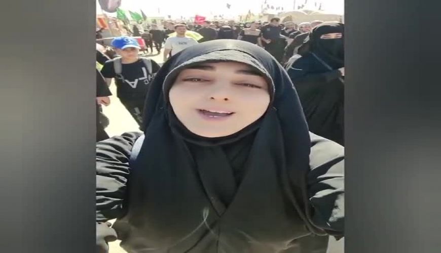 مجری معروف ستاره سادات قطبی در راهپیمایی بزرگ اربعین عراق