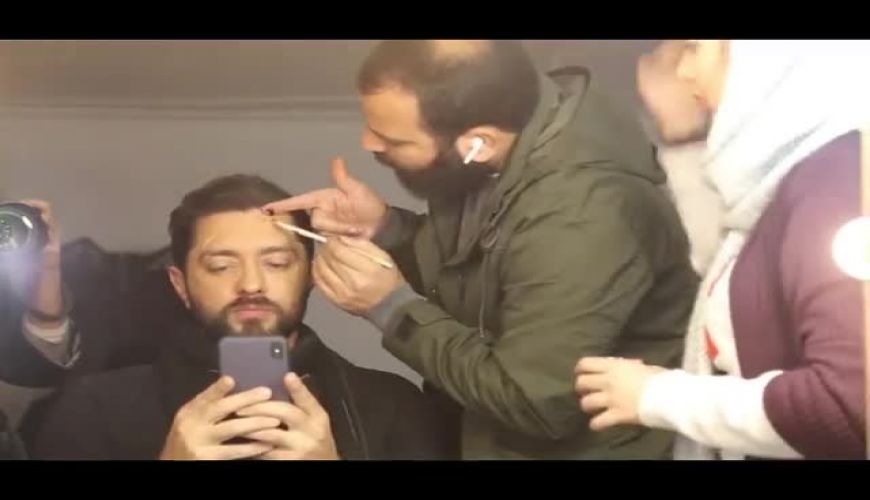 پشت صحنه فیلم سینمایی «گربه سیاه» بازیگران ترلان پروانه و بهرام رادان