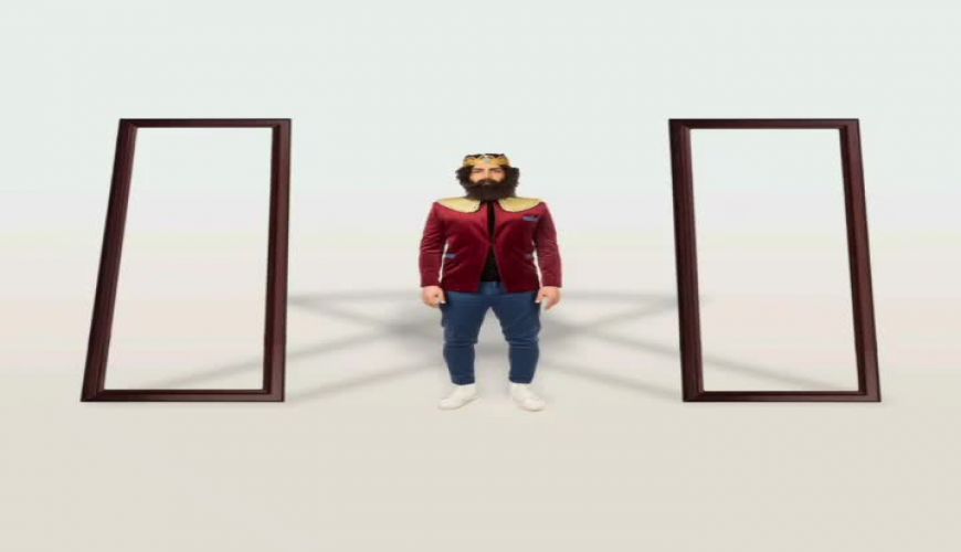 ست لباس قرمز  آبی و طلایی فریبا طالبی و همسرش در روز سپندارمزگان