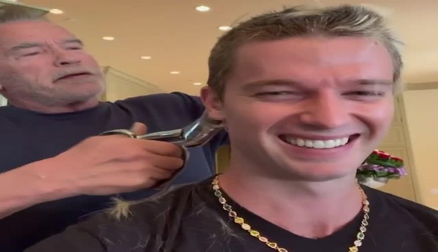 بلایی که آرنولد بر سر موهای پسرش آورد! 