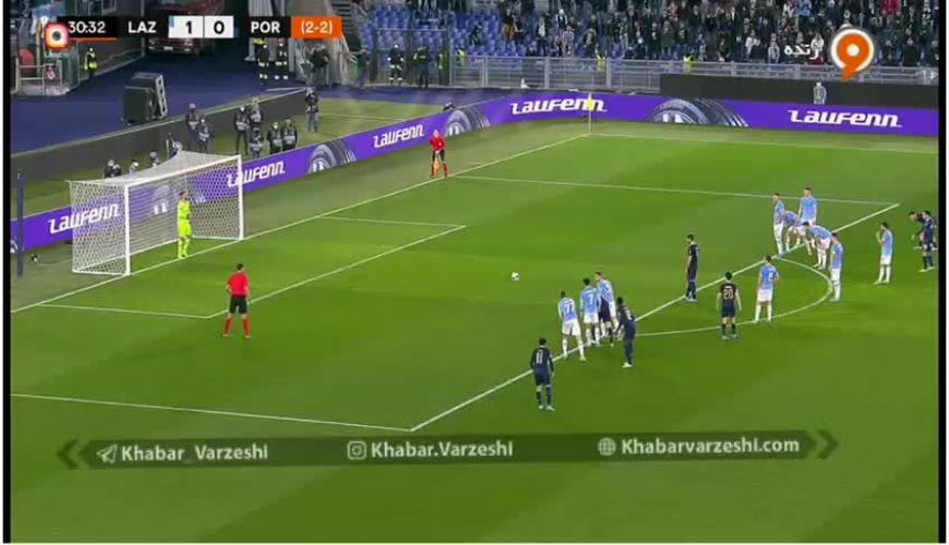  گل‌زنی مهدی طارمی برای پورتو مقابل لاتزیو