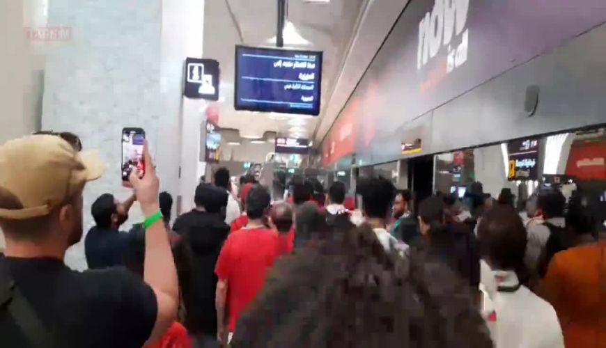 متروی دوحه ی قطر در تسخیر هواداران تیم فوتبال ایران