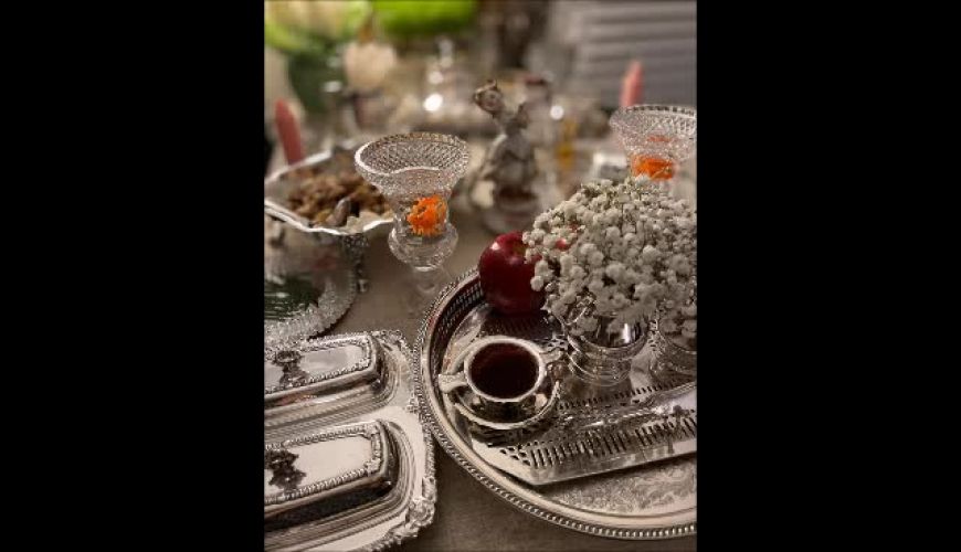ظروف نقره ایی ساره بیات شیک و زیبا برای مهمانی های مجلسی