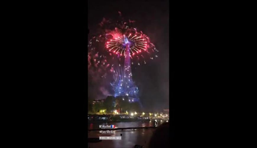 ماه عسل بهرام رادن و مینا مختاری به پاریس در روز ملی فرانسه