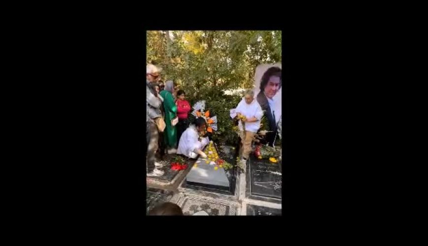  نصب سنگ مزار آرش میراحمدی در مراسم چهلم اش