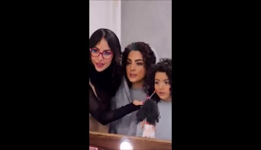 نیلوفر شهیدی و دخترش رستا در پشت صحنه ویدئو پراحساس که در فضای مجازی وایرال شد