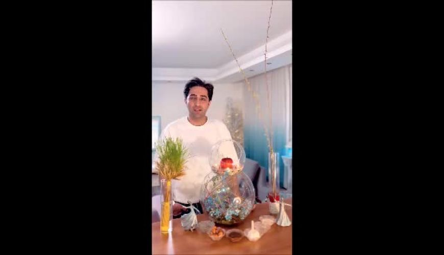 دکوراسیون  منحصر به فرد سفره هفت سین ساده علی سخنگو و همسرش / جالب و ایرانی پسند