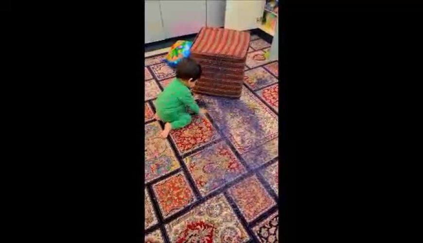 ویدئو خیلی باحال از شیطنت پسر شهرام شکیبا وقتی یک لحظه تنها ماند