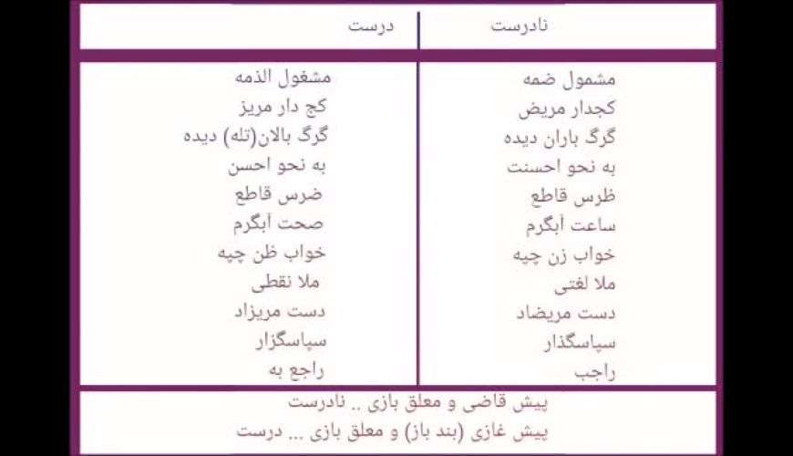 اشتباهات رایج در زبان فارسی ، حتما ببینید !