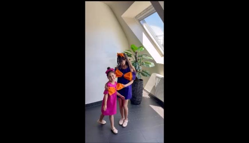 ست لباس پاپیونی  دو رنگ پناه و نبات استخری برای یه مهمونی فامیلی / چقدر مادرشون خوش سلیقه اس