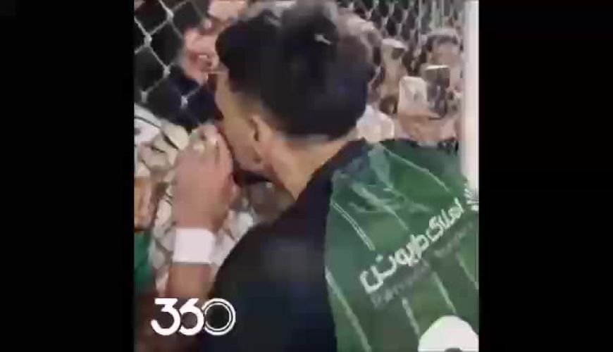 ;لحظه‌ای ناب و خارج از مستطیل سبز؛ شادی «اسماعیل بابایی» با همسرش پس از رقم خوردن شکست پرسپولیس