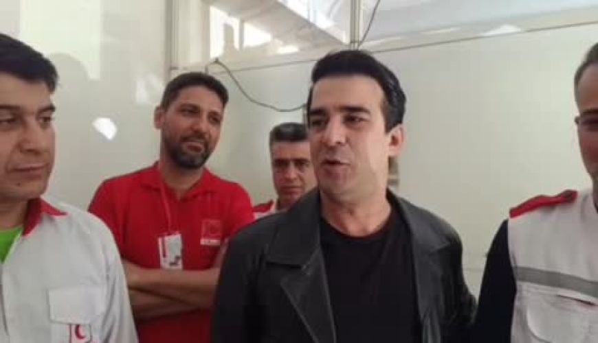 حضور یوسف تیموری بازیگر سینما و تلویزیونی در جمع امدادگران هلال احمر