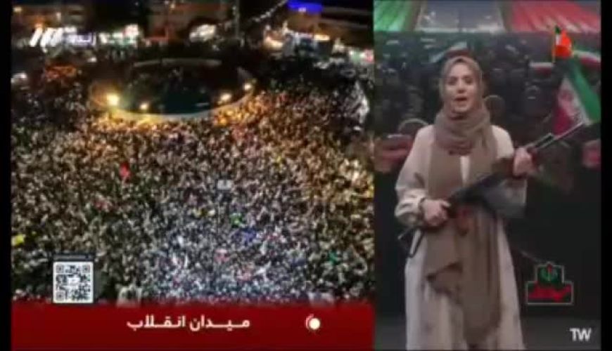  حضور مجری زن صداوسیما با اسلحه روی آنتن زنده 
